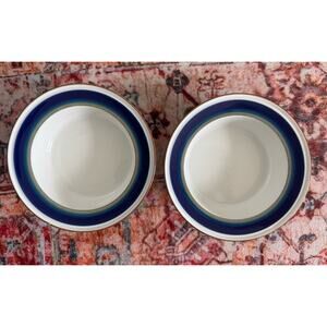 Porsgrund Norway Saga Set Of 2 Rimmed Fruit Dessert Sauce Bowls‎ 5.7” Excellent